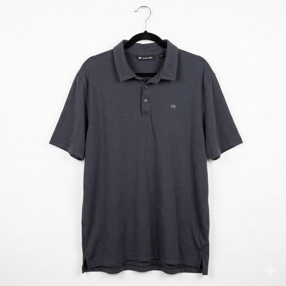 Travis Mathew Other - Travis Mathew Deep Navy Pinstriped Short Sleeve Golf Polo Mens XXL